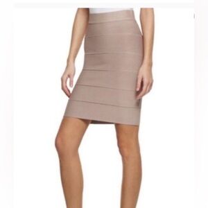 BCBGMaxazria Beige Sparkle Bandage Bodycon Skirt Size Small